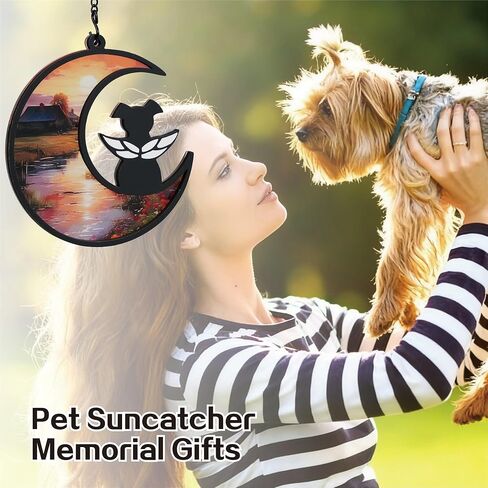 Dog Angel Memorial Suncatcher مع بطاقات التعاطف، هدايا تذكارية للكلاب لفقدان الكلب، 2 - هدية تعاطف شخصية مع فقدان الحيوانات الأليفة - شجرة الحياة in Kuwait