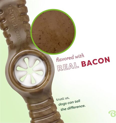 لعبة بينبون باوبليكسير التفاعلية لتوزيع الحلوى الصعبة للكلاب، لعبة مضغ، مصنوعة في الولايات المتحدة الأمريكية، متوسطة الحجم، بنكهة لحم الخنزير المقدد الحقيقية in Kuwait