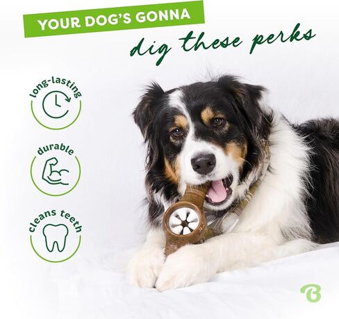 لعبة بينبون باوبليكسير التفاعلية لتوزيع الحلوى الصعبة للكلاب، لعبة مضغ، مصنوعة في الولايات المتحدة الأمريكية، متوسطة الحجم، بنكهة لحم الخنزير المقدد الحقيقية in Kuwait