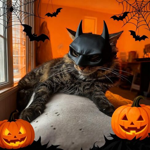 Cat Bat Mask Funny Cat Mask Halloween Costume for Cats, Cosplay Pet Party Accessories Lightweight and Easy to Wear in Saudi Arabia