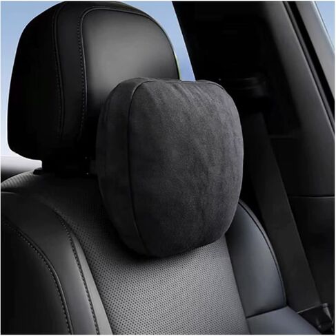 Car Neck Pillow Soft Leather Headrest,Premium Interior Accessories Headrest Support for Driver or Front Passenger Seat,for Driving Home Office (Black) in Saudi Arabia