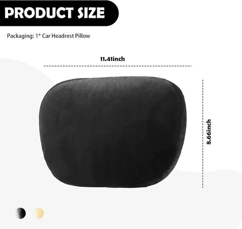 Car Neck Pillow Soft Leather Headrest,Premium Interior Accessories Headrest Support for Driver or Front Passenger Seat,for Driving Home Office (Black) in Saudi Arabia