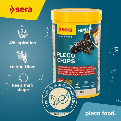 رقائق سيرا بليكو 13.4 أونصة/0.84 رطل | طعام أسماك ممتاز ل Ancistrus و Plecos | نسبة عالية من الألياف | خالي من الأصباغ والمواد الحافظة | يدعم عملية الهضم ويعزز النمو الصحي | مثالية للمغذيات السفلية in Kuwait