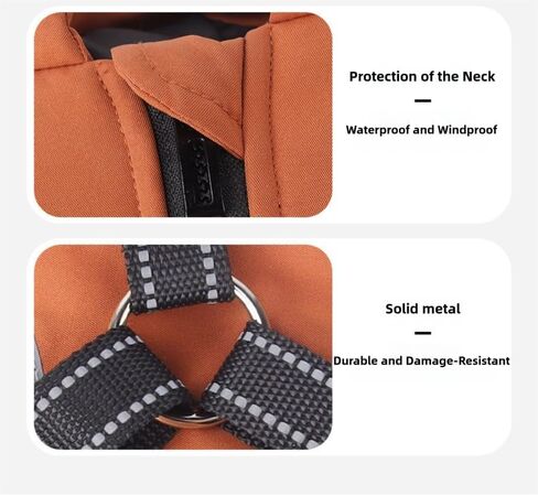 Warm Dog Coat Reflective Jacket, Waterproof Winter Coat for Dogs Turtleneck Dog Clothes for Cold Weather (Black, L(Chest:15.7-18.9",Neck:(15.3")) in Kuwait