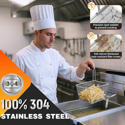 Commercial AF45 Deep Fryer Filter Screen, 13.75x13.75 Inch 550 Micron 304 Stainless Steel Filter Screen with Thermometer, Compatible for avantco and pitco Deep Fryers FF300, Pitco 40C& More Models in Saudi Arabia