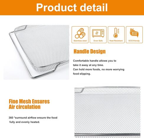 3 قطع سلة مقلاة هوائية لفرن Breville Smart Oven Air Fryer Pro، 16.5 بوصة عمق × 11.8 بوصة عرض × 0.5 بوصة ارتفاع، سلال شبكية من الفولاذ المقاوم للصدأ بدرجة الطعام، سلة مقلاة هوائية للفرن، سلة مقلاة هواء الفرن وصينية in Kuwait