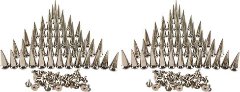 50PCS Silvery Cone Spikes Metallic Screw Back Studs DIY Craft Cool Rivets Punk 10 X 25mm in Kuwait