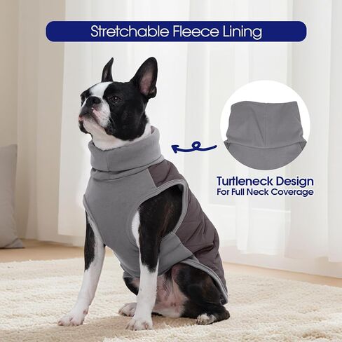 FUAMEY الكلب سترة الصوف للكلاب المتوسطة، الكلب الشتاء سترة خفيفة الوزن الكلاب معطف البلوز تنفس الحيوانات الأليفة الياقة المدورة السترات يندبروف مقاومة للماء سترات دافئة جرو سنوسويت براون M in Kuwait