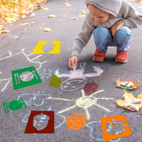 Epakh 24 Pieces Stencils for Kids 8 Inches Drawing Stencils Chalk Template Large Washable Geometric and Garden Themed Primary Shape Template for Kids Toddlers Preschooler(Animal Style) in Kuwait