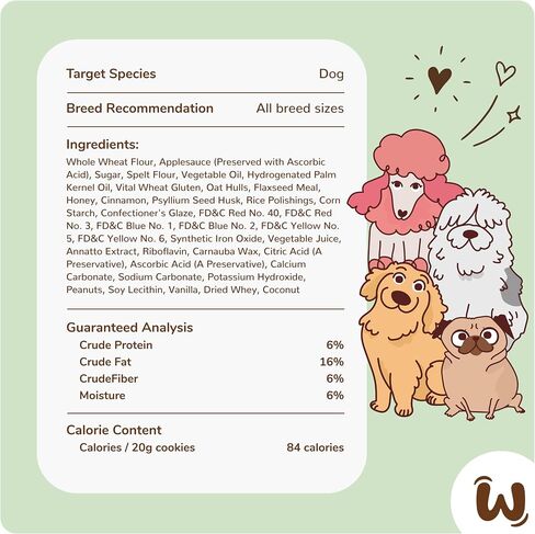 Wufers Pawliday Gourmet Donut Cookie يعامل الكلب - وجبات خفيفة للكلاب في عطلة عيد الميلاد - جميعها طبيعية مع مكونات من الدرجة البشرية (الكعك الصغير) in Kuwait