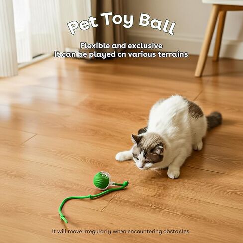 NatureTails Interactive Cat Toys for Indoor Cats,The 3rd Generation Agile Moving Cat Ball with Elastic Mesh Tail,Automatic Kitten Toys for Bored Indoor Adult Cats,Motion Activated (Blue) in Saudi Arabia