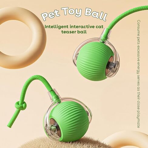 NatureTails Interactive Cat Toys for Indoor Cats,The 3rd Generation Agile Moving Cat Ball with Elastic Mesh Tail,Automatic Kitten Toys for Bored Indoor Adult Cats,Motion Activated (Blue) in Saudi Arabia