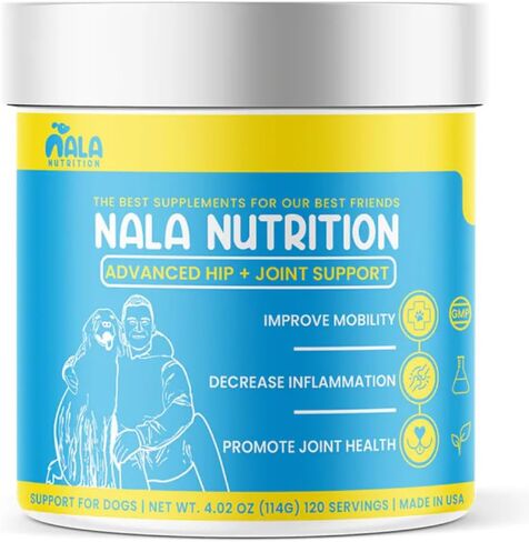 Advanced Hip and Joint Supplement for Dogs | Chondroitin, Vitamin and Glucosamine for Dogs | Dog Joint Supplement for Health + Mobility | 120 Scoops in Saudi Arabia