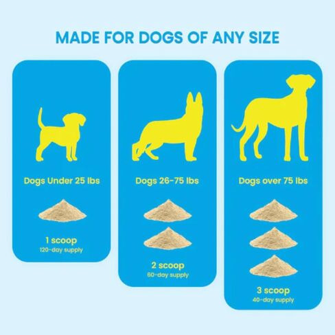 Advanced Hip and Joint Supplement for Dogs | Chondroitin, Vitamin and Glucosamine for Dogs | Dog Joint Supplement for Health + Mobility | 120 Scoops in Saudi Arabia