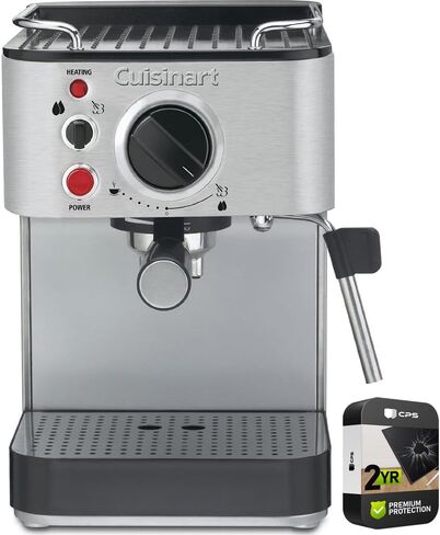ماكينة صنع الإسبريسو من الفولاذ المقاوم للصدأ سعة 15 بار من Cuisinart EM-100fr (متجددة) مع حزمة حماية محسنة CPS لمدة عامين in Saudi Arabia