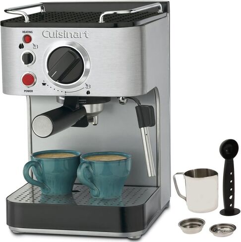 ماكينة صنع الإسبريسو من الفولاذ المقاوم للصدأ سعة 15 بار من Cuisinart EM-100fr (متجددة) مع حزمة حماية محسنة CPS لمدة عامين in Saudi Arabia