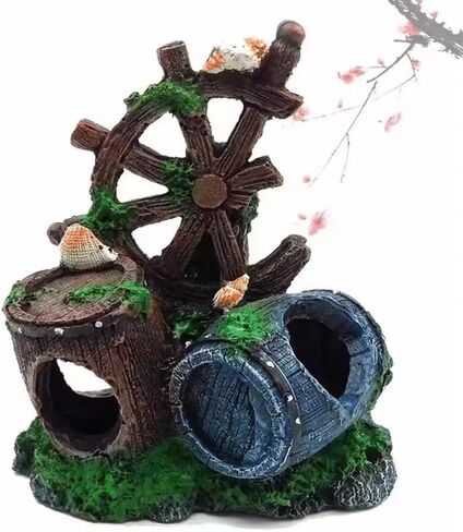 1PC Artificial Aquarium Decoration Shelter Ornament Cask Decor Resin Landscaping House for Fish Accessories for Aquarium Stuff in Saudi Arabia