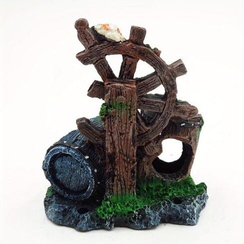 1PC Artificial Aquarium Decoration Shelter Ornament Cask Decor Resin Landscaping House for Fish Accessories for Aquarium Stuff in Saudi Arabia