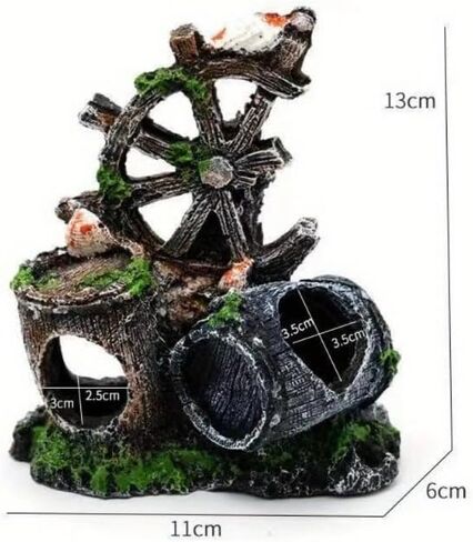 1PC Artificial Aquarium Decoration Shelter Ornament Cask Decor Resin Landscaping House for Fish Accessories for Aquarium Stuff in Saudi Arabia