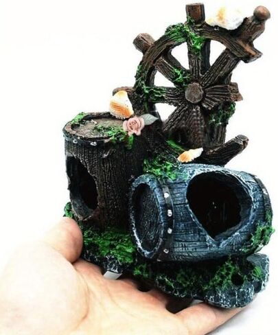 1PC Artificial Aquarium Decoration Shelter Ornament Cask Decor Resin Landscaping House for Fish Accessories for Aquarium Stuff in Saudi Arabia