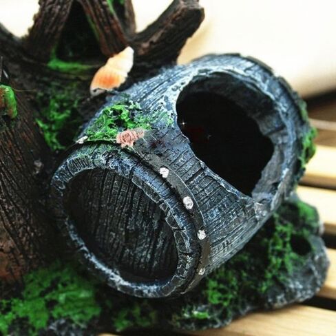 1PC Artificial Aquarium Decoration Shelter Ornament Cask Decor Resin Landscaping House for Fish Accessories for Aquarium Stuff in Saudi Arabia