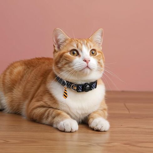 3 Pack Boy Cat Collars, Stripes Cotton Collar Breakaway Cat Collars with Neckties Cute Neckties Kitty Collar for Wedding Party Formal Occasions in Saudi Arabia