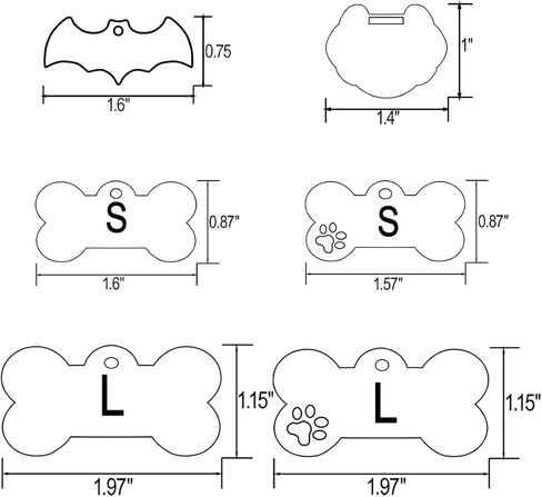 Stainless Steel Personalized Pet ID Tags, Art Design for Dog Tags, Cat Tags, Customized and Engraved on Both Sides of ID Tag, Bat in Black, Silver, Blue, Gold, Rose Gold Color in Saudi Arabia