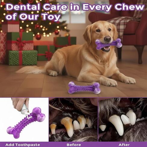 Dog Toys for Aggressive Chewers, Long Lasting Dog Chew Toys - Interactive Rubber Bone Toy for Large, Medium Breed - Large Dogs Toy Keep Them Busy in Saudi Arabia