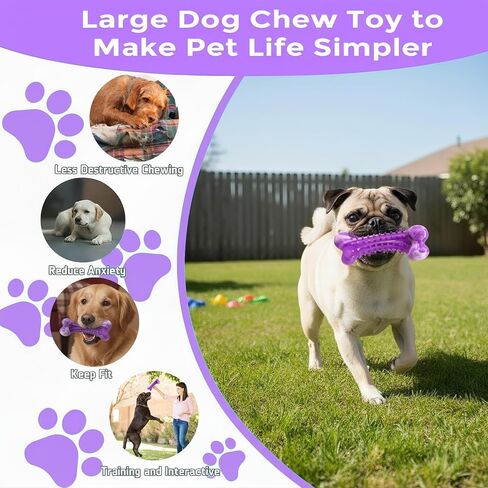 Dog Toys for Aggressive Chewers, Long Lasting Dog Chew Toys - Interactive Rubber Bone Toy for Large, Medium Breed - Large Dogs Toy Keep Them Busy in Saudi Arabia
