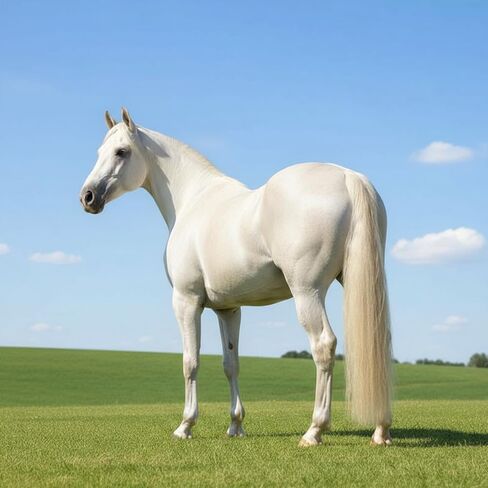 Natural White Real Horse Tail Extensions - 28-30" Length, 4/8 lb Weight with Braided Horsehair Loop in Saudi Arabia