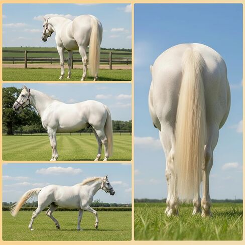 Natural White Real Horse Tail Extensions - 28-30" Length, 4/8 lb Weight with Braided Horsehair Loop in Saudi Arabia