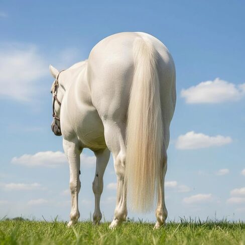 Natural White Real Horse Tail Extensions - 28-30" Length, 4/8 lb Weight with Braided Horsehair Loop in Saudi Arabia