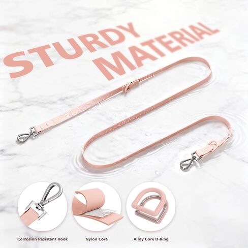6FT Waterproof Dog Leash, Soft PVC Coated Nylon Webbing Easy to Clean for Beach Day, Adjustable No Tangle Double Hooks Leash for Large Medium Small Dogs in Saudi Arabia