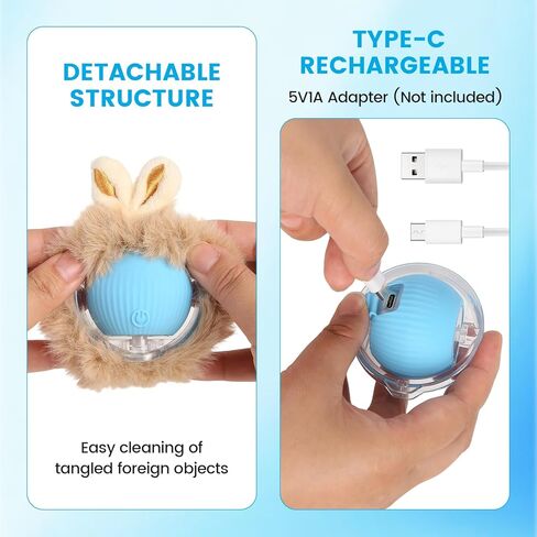 ألعاب تفاعلية للقطط، لعبة سجادة صيد أوتوماتيكية للقطط، كرة تختبئ وتتحرك بسرعة تعمل بالحركة، لتمرين الإثراء الداخلي، تصدر أصوات الحيوانات، سجادة 28 بوصة، 3 ذيول in Kuwait