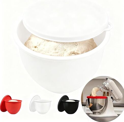بطانات سيليكون للمطبخ، ملحقات للخبز والطهي، بطانات سيليكون لخلاطات رأس الميل للمطبخ 5 كيو تي، أوعية خلاطات بديلة (أحمر) in Kuwait