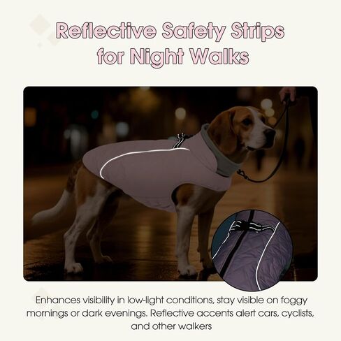 معطف للكلاب الكبيرة من QBLEEV، سترة صوفية دافئة للشتاء، مقاومة للماء والرياح مع مقاس قابل للتعديل، حزام مدمج، زخرفة عاكسة وسحاب للمشي المريح الآمن - وردي، مقاس XL، لبيتبول، بوكسر in Kuwait