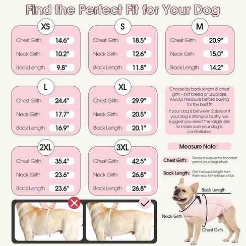 معطف للكلاب الكبيرة من QBLEEV، سترة صوفية دافئة للشتاء، مقاومة للماء والرياح مع مقاس قابل للتعديل، حزام مدمج، زخرفة عاكسة وسحاب للمشي المريح الآمن - وردي، مقاس XL، لبيتبول، بوكسر in Kuwait