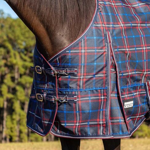 بطانية Jeffers Poplar Head Origin 600 Denier Turnout، 240 جرام، كحلي وميرلوت منقوشة، 78 بوصة in Kuwait