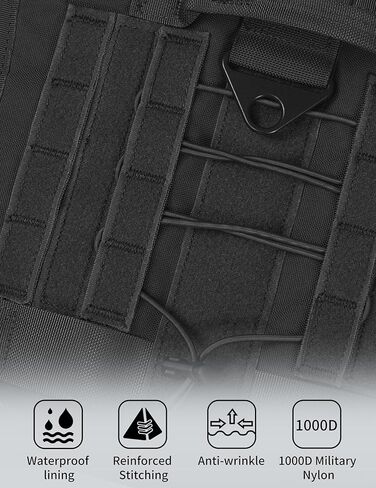 Tactical Dog Harness for Medium Large Breeds, No Pull Adjustable Service Dog Harness with Handle & Molle System, Top Elastic Retention Cord, Full Body K9 Dog Training Vest for Walking in Kuwait