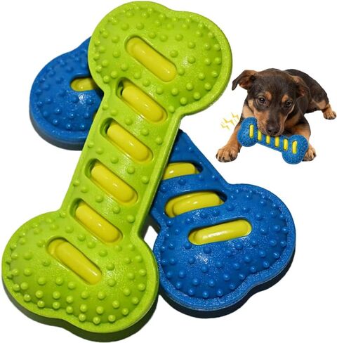 Dog Squeaky Toys for Aggressive Chewers,Dog Toys，Tough Durable Dogs Toys with Natural Rubber，Chewers for Small, Medium and Large Breeds Bone Toy in Saudi Arabia