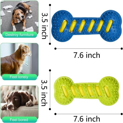 Dog Squeaky Toys for Aggressive Chewers,Dog Toys，Tough Durable Dogs Toys with Natural Rubber，Chewers for Small, Medium and Large Breeds Bone Toy in Saudi Arabia