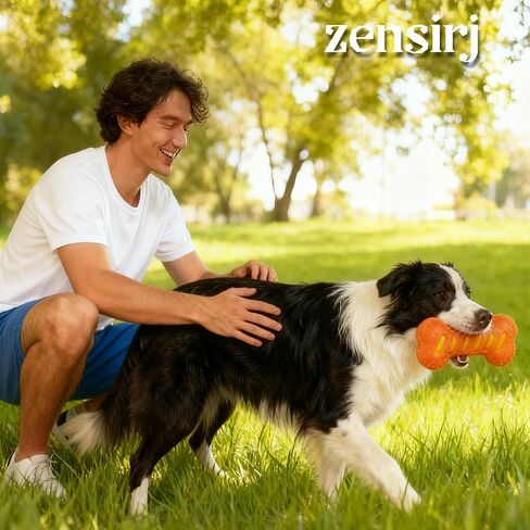 Dog Squeaky Toys for Aggressive Chewers,Dog Toys，Tough Durable Dogs Toys with Natural Rubber，Chewers for Small, Medium and Large Breeds Bone Toy in Saudi Arabia
