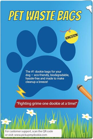 Pick Up My Dookie Pet Waste Bags, Blue Box with Cartoon Design, 90 Bags, 6 Rolls, Standard 9x13 Inch Size in Saudi Arabia
