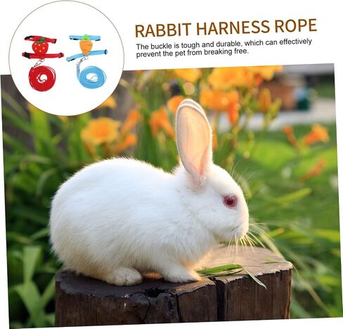 Milisten 2Sets Rabbit Leash and Harness Kit Stylish Bunny Traction Rope for Pets Durable Escape Design Easy One Hand Operation Random Style in Saudi Arabia