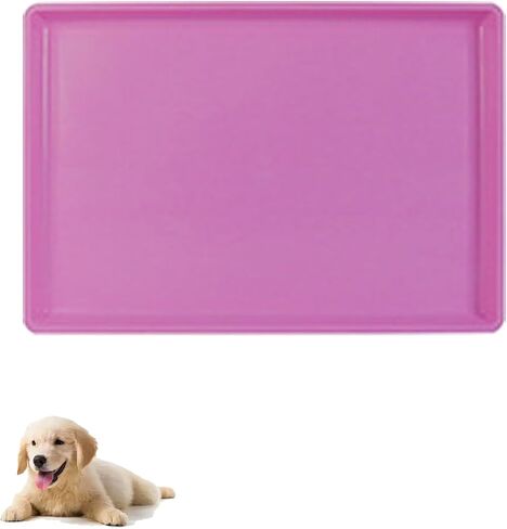Dog Crate Pan Replacement Bottom Tray for Pet Cages Crates Avoid Water or Food Spilling Out Dishwasher Safe Pink 28.7" LX17.7 WX1.2 H in Saudi Arabia