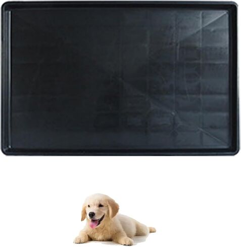 Dog Crate Pan Replacement Bottom Tray for Pet Cages Crates Avoid Water or Food Spilling Out Dishwasher Safe Black 26.4" LX19.3 WX1.2 H in Saudi Arabia