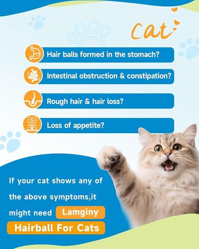 Hairball Relief for Cats - Cat Hairball Remedy for Digestive Health Aid, Immune Support, Skin Coat Support, Furball Control with Psyllium Husk, Pumpkin Fiber, Omega-3, Enzyme, Vitamin, 60ml in Saudi Arabia