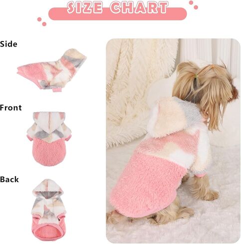 Dog Sweater for Small Dogs Hoodies， Winter Clothes Boy Girl Male Female，Fleece Hoodies Warm Pet Doggie Sweaters Coat Apparel in Kuwait