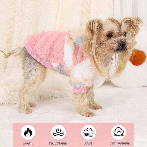 Dog Sweater for Small Dogs Hoodies， Winter Clothes Boy Girl Male Female，Fleece Hoodies Warm Pet Doggie Sweaters Coat Apparel in Kuwait