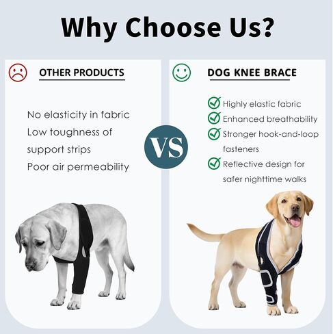 Dog Knee Brace for Torn ACL Hind Leg, Adjustable Four-Legged Universal Dog Knee Brace for Arthritis, Patellar Luxation, Hip Dysplasia, Relieve Joint Pain and Ligament Damage,L in Kuwait